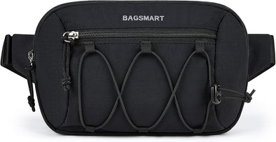 BAGSMART Fanny Packs for Women Small Belt Bag with Adjustable Strap Waist Pack for Running Workout Traveling Hiking, Black