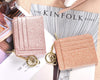 Woogwin Slim RFID Credit Card Holder for Women Mini Front Pocket Wallet Purse with Keychain