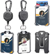 Badge Holder Retractable Clip Heavy Duty Carabiner Badge Reel Keychain with Lanyard ID Cards Holder Cool Tactical ID Holder