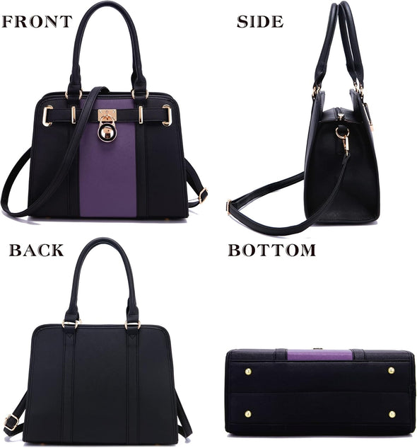 Handbags Sets for Women Shoulder Bags Top Handle Work Satchel Tote Purses Set with Matching Wallet 2Pcs