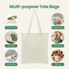 12 Pack Canvas Tote Bag - Lightweight Thin Tote Bags Bulk Blank Shopping Reusable Grocery Bags for DIY Gift Sublimation Activity - Beige