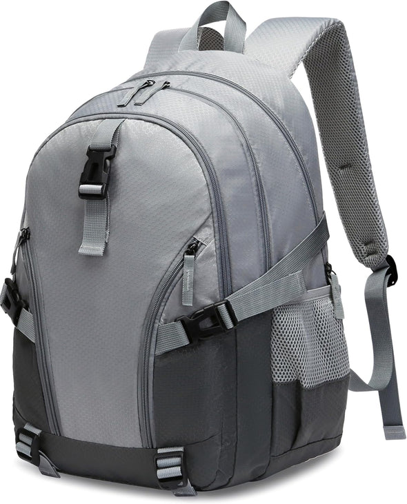 BLUEFAIRY Book Bags for Teens Boys Girls Backpack for High School College Laptop Casual Daypack with Lots of Pockets for Teenagers Adults Women Men Mochila Escolar Para Adolescentes 18" Grey