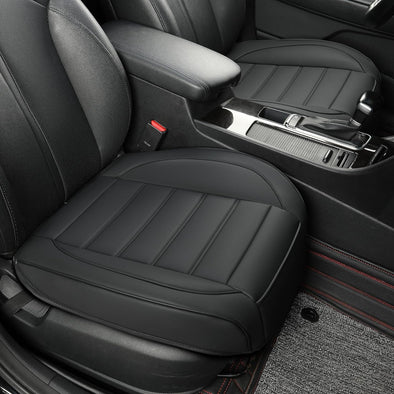 2 Pack Leather Front Car Seat Covers,Bottom Seat Covers for Cars,Driver Car Seat Cover,Luxury Seat Protectors,Waterproof,Full Wrap,For Most Vehicles,Sedan,Truck,Suv(Black)