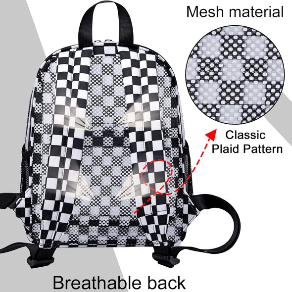 Clear Mini Backpack for Stadium Events 12X12X6 Small Transparent Backpacks Plastic See through Clear Bag for Concerts Work Festival Security Travel