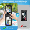 Niveaya Double Space Waterproof Phone Pouch - 2 Pack, Waterproof Phone Lanyard Case with Iphone 16/15/14/13/12 Pro Max up to 8.3", Phone Dry Bags for Vacation Beach Pool Kayak Cruise Travel Essentials