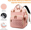 Diaper Bag with Changing Station, Waterproof 3 in 1 Baby Diaper Backpack with Foldable Changing Pad, Large Travel Back Pack for Baby Girl Boy, Peach Pink