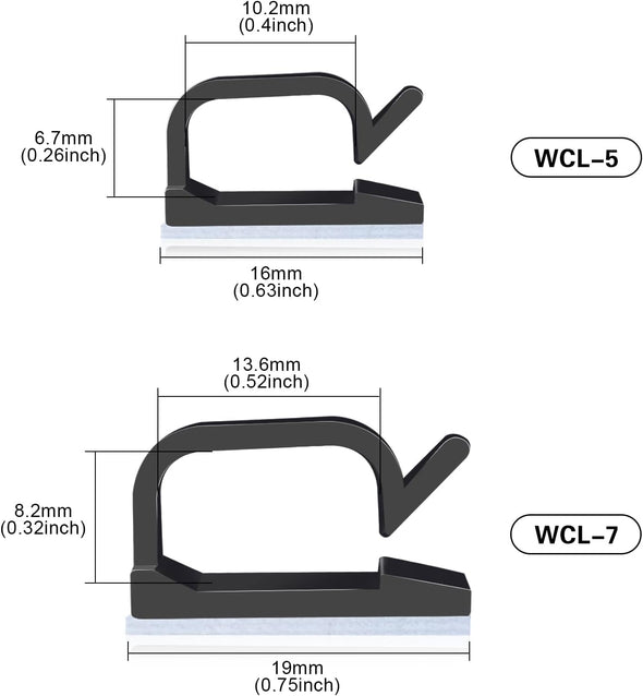 XHF 120 PCS Adhesive Cable Wire Clips Black, Outdoor Cable Management Wire Organizer Cord Holder for under Desk, Car, Wall, TV PC Ethernet Cable