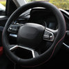 Microfiber Leather Steering Wheel Cover Anti-Slip Matte Finish Auto Car Wheel Cover Universal 15 Inch Wheel Cover for Car Embossing Pattern (Pink Line)