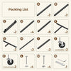 Double Rods Clothes Rack, Rolling Clothing Rack for Hanging Clothes Portable Wardrobe Rack, Metal Garment Rack Sturdy Coat Rack for Bedroom Laundry Living Room, Black