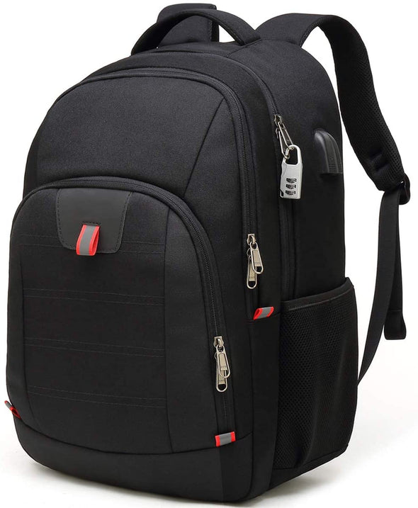 Della Gao Laptop Backpack for Men, Large Anti-Theft Business Travel Backpack with USB Charging Port, Water Resistant College School Computer Bag for Men/Women for 17 Inch Laptop and Notebook