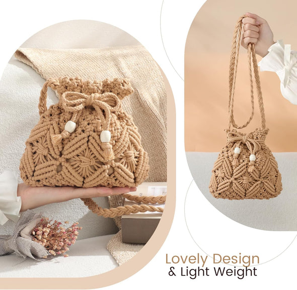 Summer Purse - Woven Crossbody Bags Boho Crossbody Purses for Women Crochet Handbags Shoulder Bag Handbags 2025