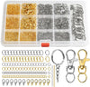 LEOBRO Jump Rings, 968Pcs Keychain Making Kit, Keychain Clip and Key Ring, Key Chain Rings, Lobster Claw Clasps for Keychains, Charm Bracelet Jewelry