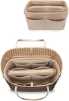 LEXSION Felt Purse Bag Organizer Insert with Zipper Bag Tote Shaper Fit Speedy Neverful PM MM