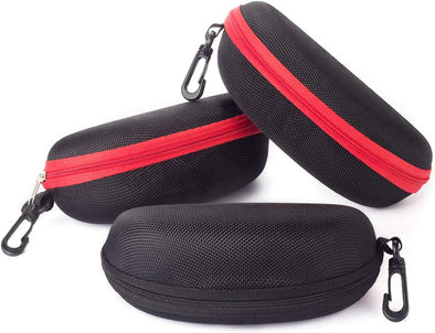 Raylove 3 Pack Sunglasses Case Portable Travel Zipper Eyeglasses Case Hook