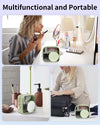 Wandering Nature Clear Makeup Bag for Purse Mini Make up Cute Cosmetic Bag Pouch for Women with Slip-In Pockets Travel Toiletry Essentials Eco Vegan Leather Organizer Bags(Patent Pending)
