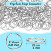 Paxcoo 100 Pack Keyrings, Split Key Rings Bulk for Keychain and Crafts (1 Inch)