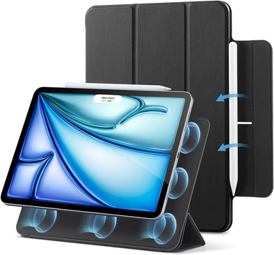 ESR for Ipad Air 11 Inch Case M3/M2 (2025/2024), Ipad Air 5Th/4Th Gen (2022/2020), Powerful Magnetic Attachment, Slim Trifold Stand Case, Auto Wake/Sleep, Durable Protection, Black