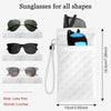 Raylove Double Eyeglass Case Glasses Case Soft with Carrying Strap Leather Eyeglasses Pouch Sunglasses Case for Women Men