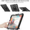 SEYMAC Stock Case for Samsung Galaxy Tab S10 FE / S9 / S9 FE 5G Tablet Case Protective with Screen Protector, Pencil Holder, 360 Rotate Stand, Hand Strap, Shoulder Strap, Black1