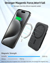 For Magsafe Wallet, Strongest Magnetic Wallet, for Iphone Wallet Magsafe with 2 Card Slots, Magnetic Card Holder Wallet for Iphone 16/15/14/13/12 Series, Vegan Leather, Fit 7 Cards, Black Carbon Fiber