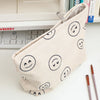 Cosmetic Bag Makeup Bag Preppy Cute Corduroy Toiletry Bag for Women Travel Essentials (Full Beige)