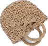 JOLLQUE Straw Beach Bag for Women, Summer Handwoven Tote Bags Purse with Tassel,Top Handle Straw Handbag Clutch