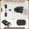 Clip and Go Strap for Phone with Wallet Crossbody (Detachable RFID Blocking Wallet) - Adjustable Phone Strap W/Soft Silicone Pad, Universal Phone Lanyard with 360° Rotatable Tether Tabs for All Phones