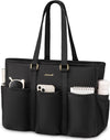 LOVEVOOK Laptop Tote Bag for Women Work, Teacher Tote Bag Nurse Bag with Large Cup Holder, Utility Professional Computer Bag for Work/Travel/College/Daily, Large Purse Handbag with Multi Pockets