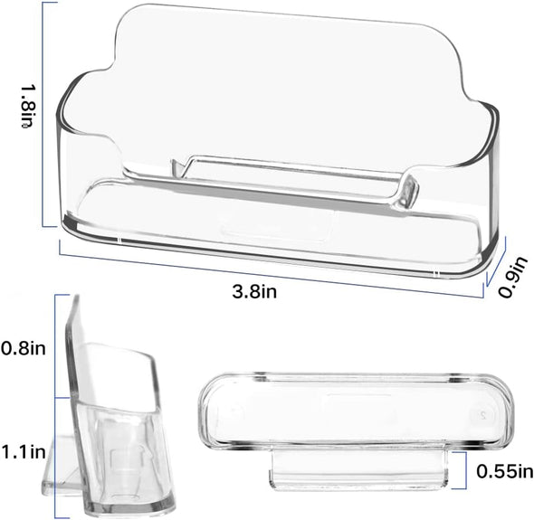 Vrupin 4 Pack Business Card Holder for Desk,Clear Acrylic Business Card Holder Display for Men, Business Card Display Business Card Stand for Exhibition, Home & Office