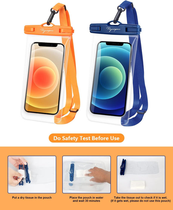 Waterproof Phone Pouch Bag - 7.5In Water Proof Cell Phone Case for Beach Travel Must Haves, IPX8 Dry Bag with Lanyard for Iphone 16 15 Pro Max Galaxy S25 S24 Ultra, Cruise Ship Essentials 2025