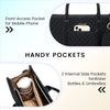 LOVEVOOK Laptop Bags for Women, 15.6 Inch Waterproof Work Tote Bag with Clutch, Professional Teacher Computer Purse Lightweight Shoulder Bag Travel, Quilted Black