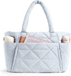 BAGSMART Tote Bag for Women, Puffy Tote Bag with Zipper, Large Quilted Shoulder Bag with Compartments for Travel, Work, Gym