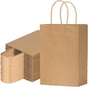 Vanhel 50 PCS Gift Bags with Handles,8 X 4.25 X 10.5 Inches,Gift Bag,Brown Paper Bags with Handles Bulk, Shopping,Party, Retail, Merchandise, Favor