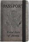 Passport Holder Cover Wallet Travel Essentials RFID Blocking Leather Card Case International Must Haves Travel Accessories for Women Men(101#Coffee Grey)