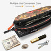 Double Eyeglasses Case Soft Portable Zipper Sunglasses Pouch with Keychain Clip for Men Women