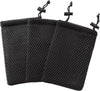 Uxcell Nylon Mesh Drawstring Bag, 5 X 3.5 Inch Small Storage Pouch String Bags for Mini Stuff MP3 Charger Earphone Key, 3Pcs Travel Kit Organizer for Lipstick Cosmetic Jewelry, Black