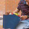 Bagmad 50 Pack 8X4.75X10 Inch Medium Blue Kraft Paper Bags with Handles Bulk, Gift Bags, Craft Grocery Shopping Retail Party Favors Wedding Business Sacks (Blue, 50Pcs)