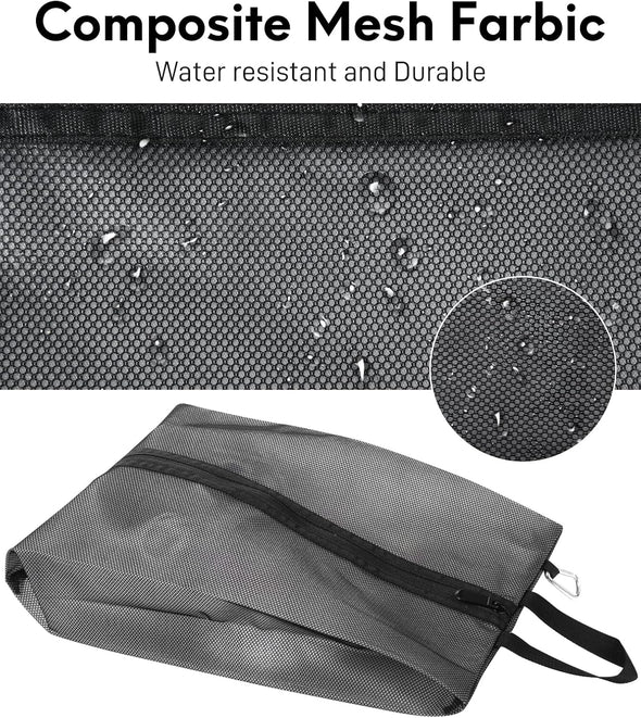 2 Pack Shoe Bags for Travel, Sneaker Bags, Waterproof Travel Shoe Bags with Zipper for Packing, Golf Shoe Dust Bags for Man and Women, X-Large, Black