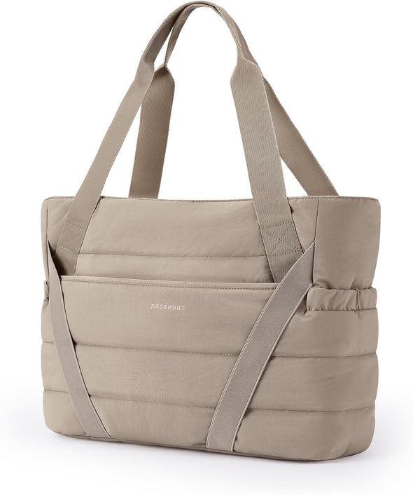 BAGSMART Tote Bag for Women with Zipper, Yoga Mat Bag Gym Tote for Travel, Work, Sport
