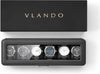 Vlando Watch Case for Men, 6-Slot Watch Box with Glass Lid, Lockable, Business Textured Leather, Soft Pillow, Gift for Fathers, Husband, Friend - Black