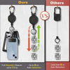 Badge Holder Retractable Clip Heavy Duty Carabiner Badge Reel Keychain with Lanyard ID Cards Holder Cool Tactical ID Holder