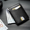 Apple Airtag Wallet Men Slim: Air Tag Wallet with Airtag Holder, RFID Blocking, Bifold, Front Pocket, Minimalist Card Wallet, Carbon Fiber Wallet