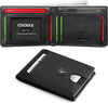 GSOIAX Mens Slim Wallet RFID Blocking Bifold Wallets for Men Minimalist Genuine Leather Carbon Fiber Card Holder Money Clip Thin Mens with Gift Box (Black-1)