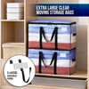 TAILI Extra Large Moving Bags, 6 Pack Clear Heavy Duty Totes for Storage with Visible Window, Wrap around Handles, Storage Bags for Space Saving, Alternative to Moving Boxes