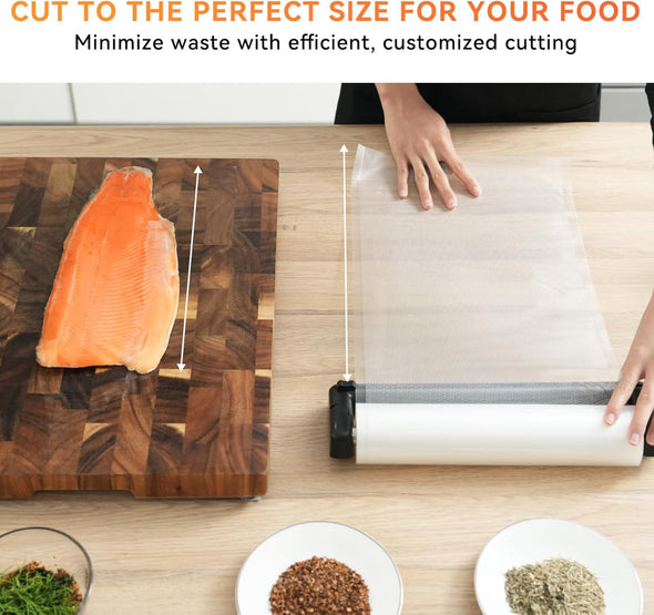 Rolls with Dispenser - 6 Pack 3 Rolls 8"X20' & 3 Rolls 11"X20', Vacuum Sealer Bags, Leakproof Heavy Duty Food Storage for Sous Vide, Meal Prep, Freezer, Compatible with Food Saver, Wevac Core