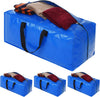 4 Pack Heavy Duty Extra Large Moving Bags Storage Tote - Strong Handles& Backpack Straps - Space Saving Storage Bags Alternative to Moving Boxes and Bins,Compatible with Ikea Frakta Cart, Blue