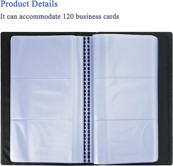 ZUFECY Business Card Organizer Business Card Holder Book, Portable Business Card Binder File Sleeve Storage, Business Card Holders,120 Cards
