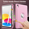 Moko for Ipad (A16) 11Th Generation 2025 11-Inch/10Th Generation 10Th 2022 10.9 Inch Case with Pencil Holder, Smart Trifold Protective Ipad Case with Soft TPU Back Stand Cover, Auto Wake/Sleep, Pink