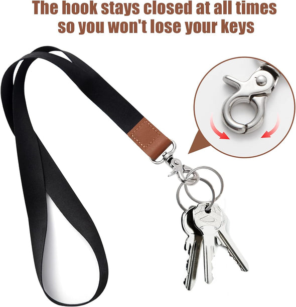 XCHIN Lanyard, Lanyards for Keys, Black Keychain Long Lanyard for Women Men, Cute Neck Lanyard for ID Badges Wallet