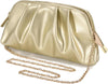 Dressy Vegan Leather Clutch Purse for Women Formal, Soft Pleated PU Evening Clutch for Weddings, Proms, Cocktail-Gemma